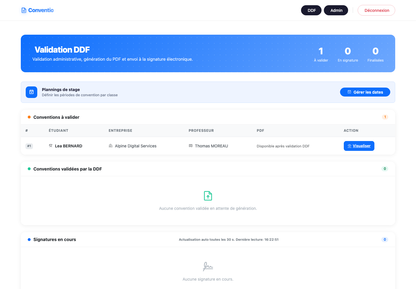 Dashboard DDF Conventio