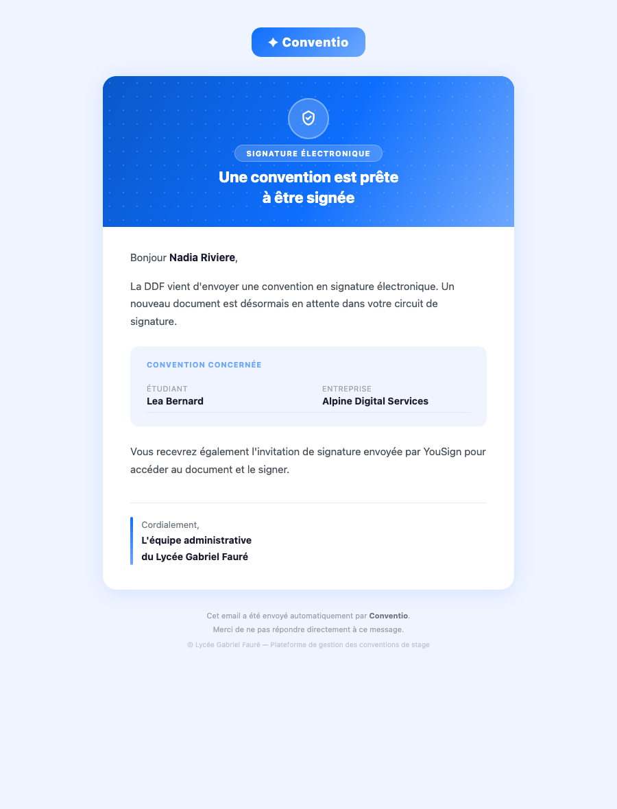 Email signature YouSign Conventio