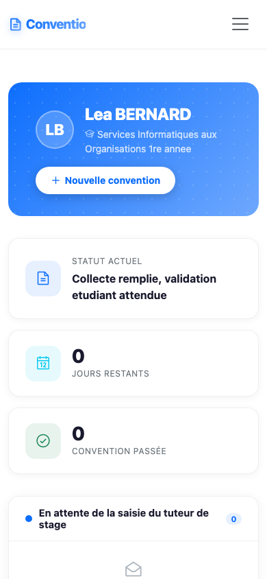 Version mobile Conventio