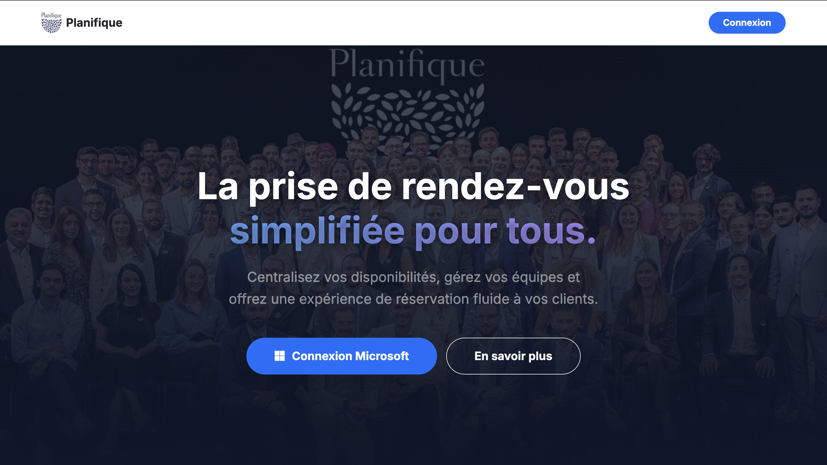 Page d'accueil Planifique