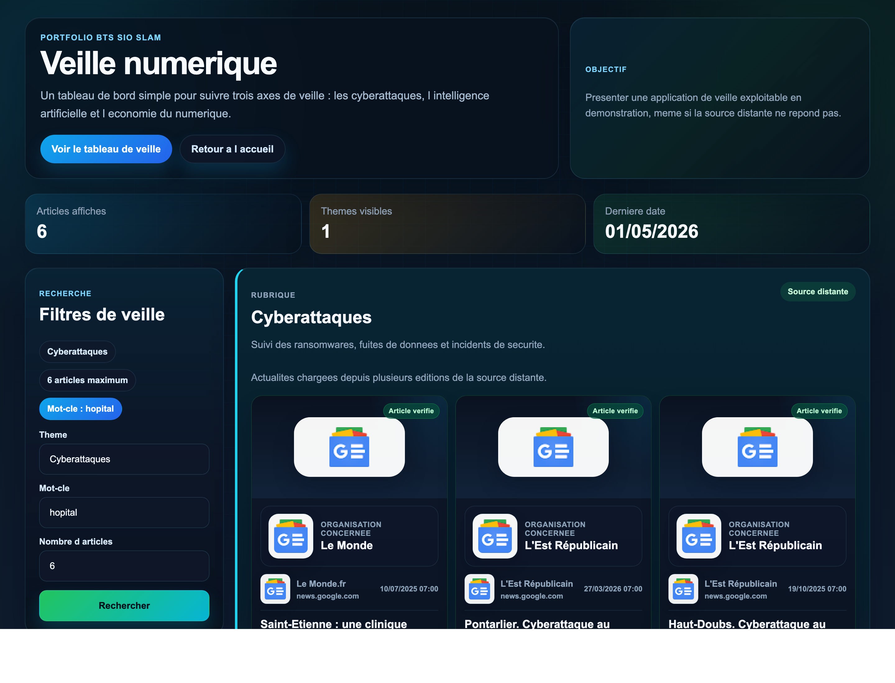 Recherche thématique Radar Veille Tech