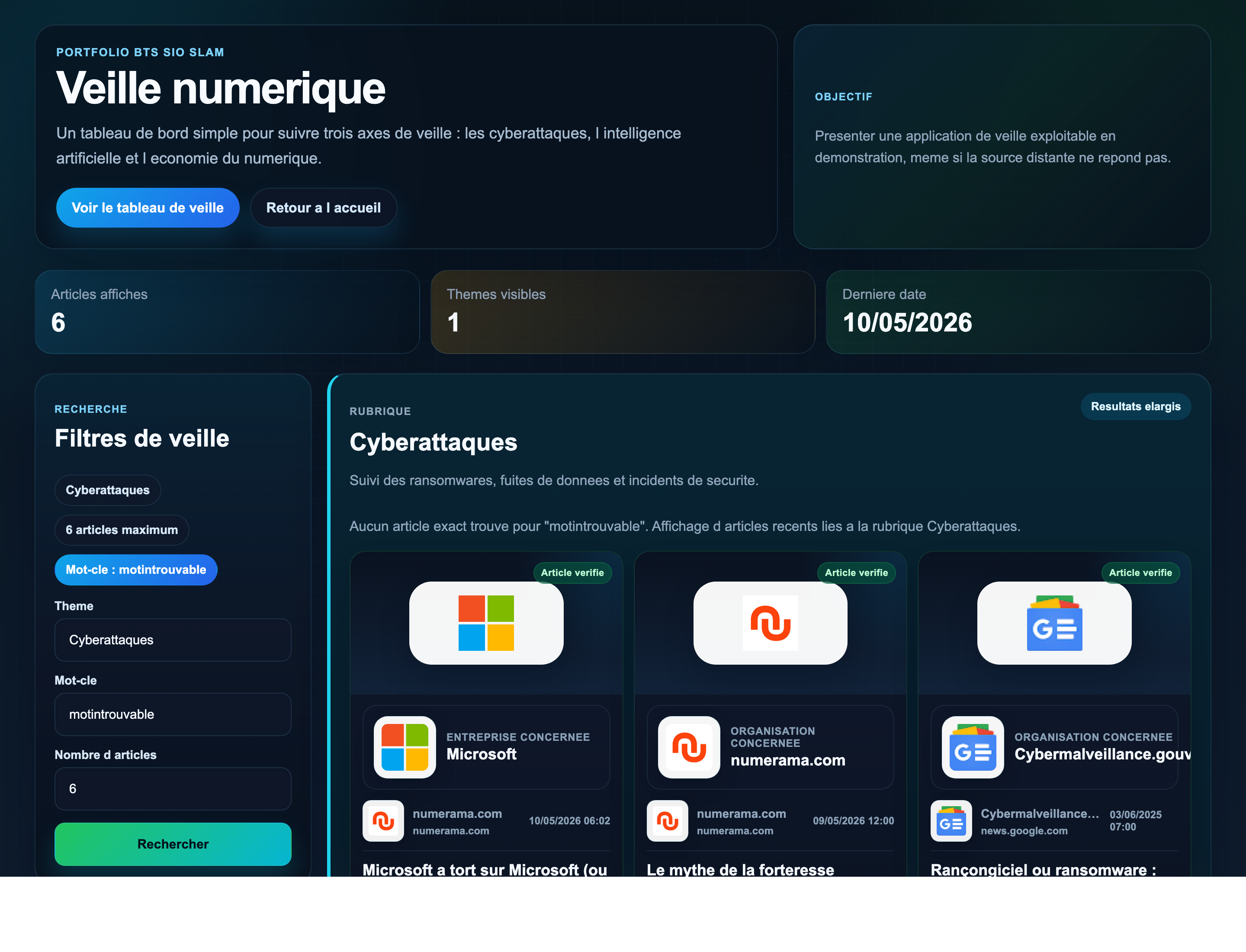 Recherche élargie Radar Veille Tech