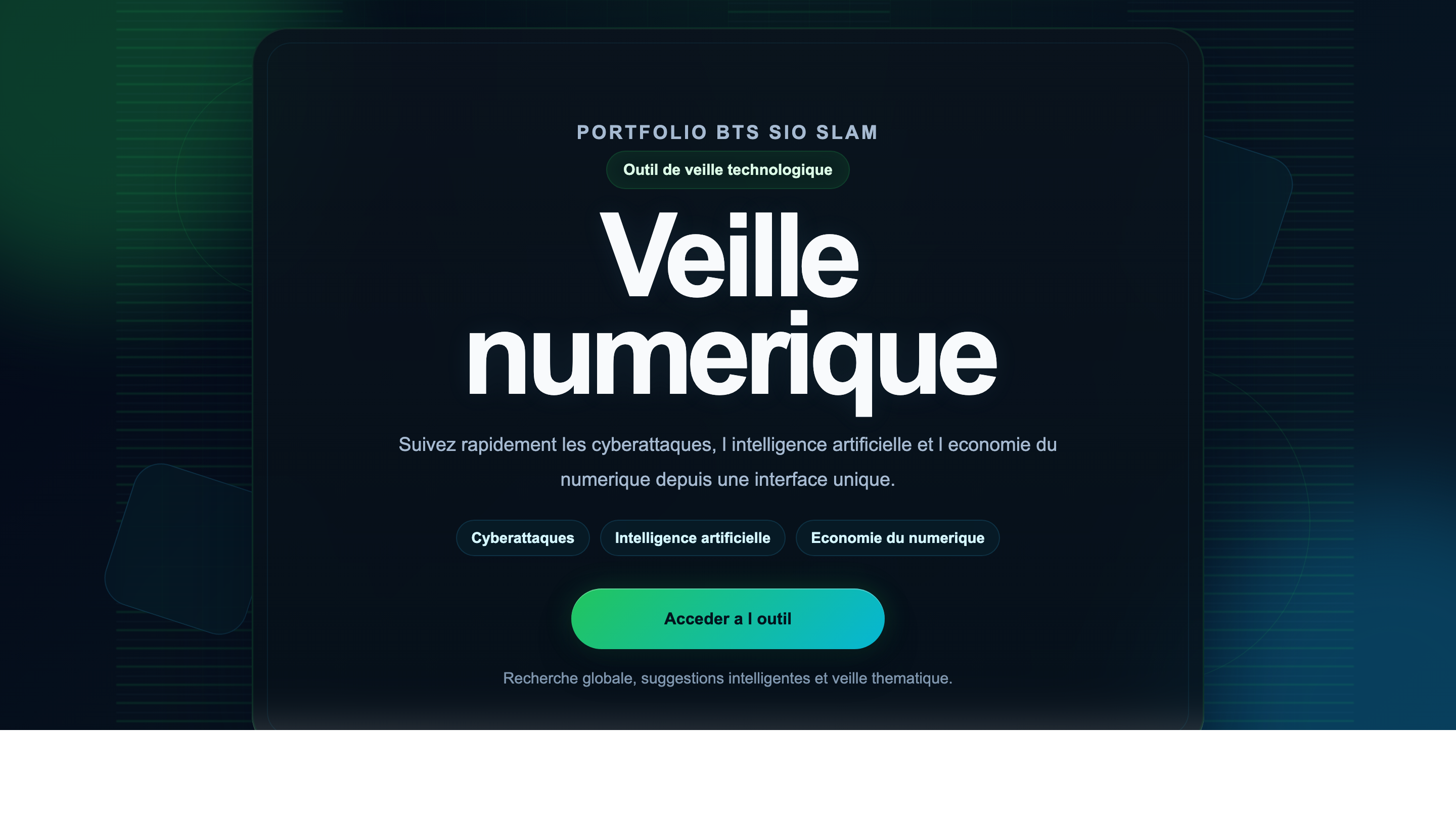 Page d'accueil Radar Veille Tech